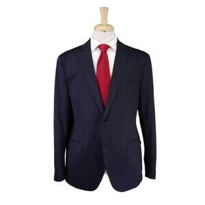 The Savile Row Company Navy Blue Pinstripe Fairfax Suit Drawstring Waist 44R